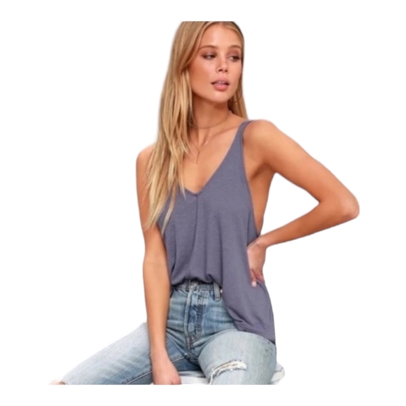 NWT Free People Dani Tank in Dusty Iris - Picture 1 of 8